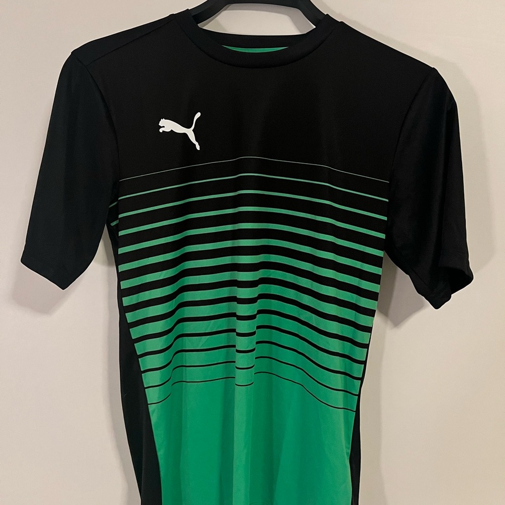 Puma Black and Green Gradient Tee